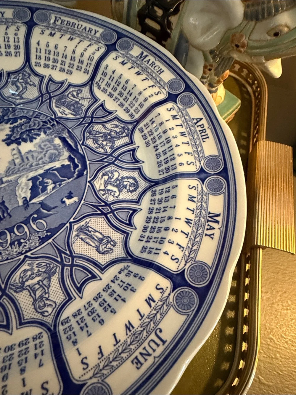 Spode Blue and White Calendar Decorative Plate